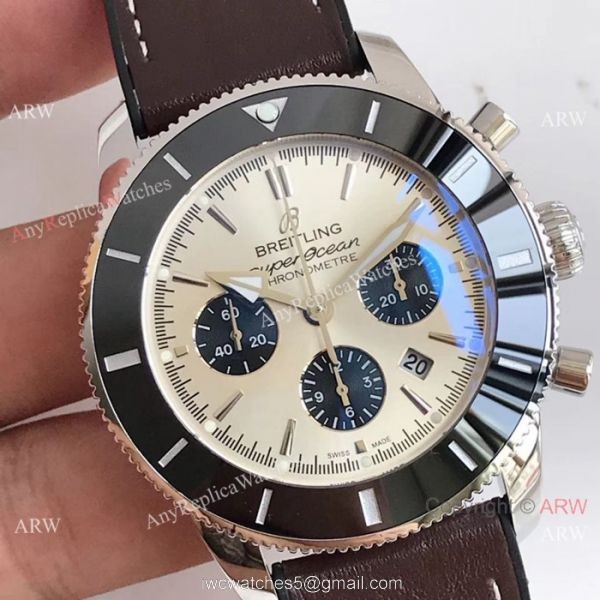 Replica Breitling Superocean Heritage II B01 Watch Stainless Steel Silver Dial 5