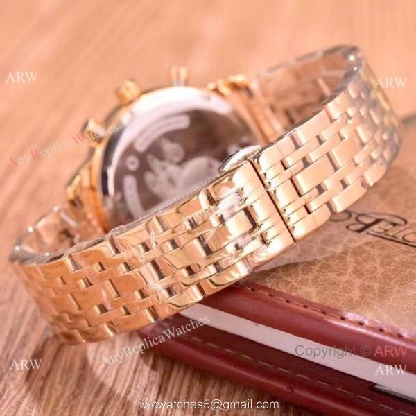 Best Quality Omega De Ville Fake Watches Yellow Gold Chronograph 5