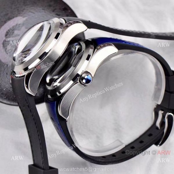 Best Replica CORUM Bubble Skeleton Watch SS Black Rubber Strap 5