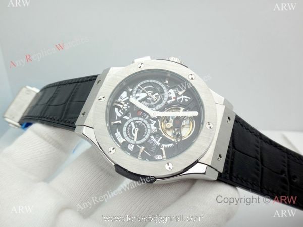 Hublot Tourbillon Skeleton Classic Fusion Watch 45mm SS Black Gummy Band 5