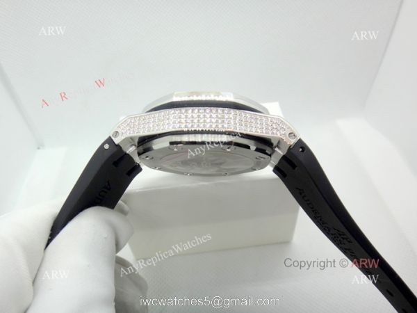 Best Copy Audemars Piguet Royal Oak Offshore Watch Full Diamond Gray Dial 5
