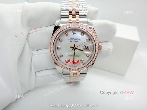 Copy Rolex Datejust Two Tone Rose Gold Jubilee Watch 34mm 5