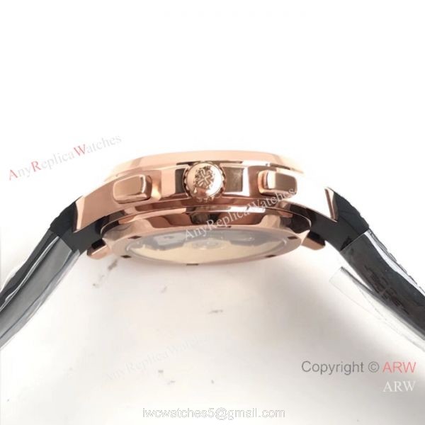 SWISS Copy Patek Philippe Aquanaut Chronograph 5968A Watch Rose Gold Black 5