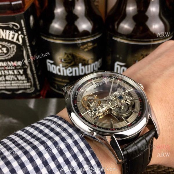 New Style Replica Omega Skeleton Watches Silver Case 42mm 5