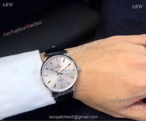 New Replica Omega Day Date Stainless Steel Silver Watch Automatic Movement 5