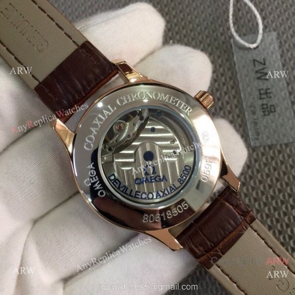 2019 Replica Omega seamaster Complications Watch Rose Gold White Dial 5