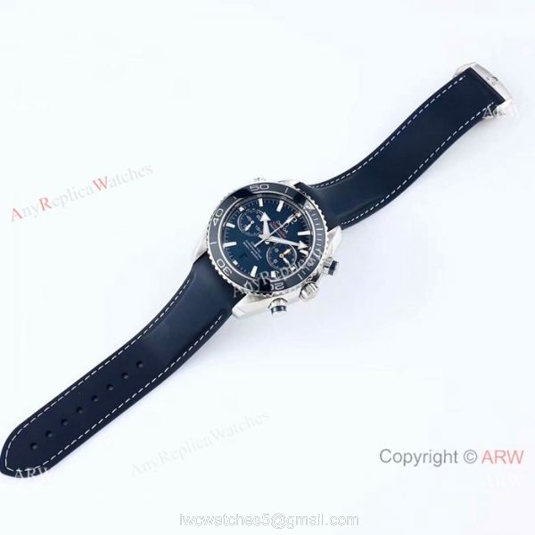 Replica Omega Seamaster 600m SS Blue Rubber Strap Watch Swiss 9300 Movement 5