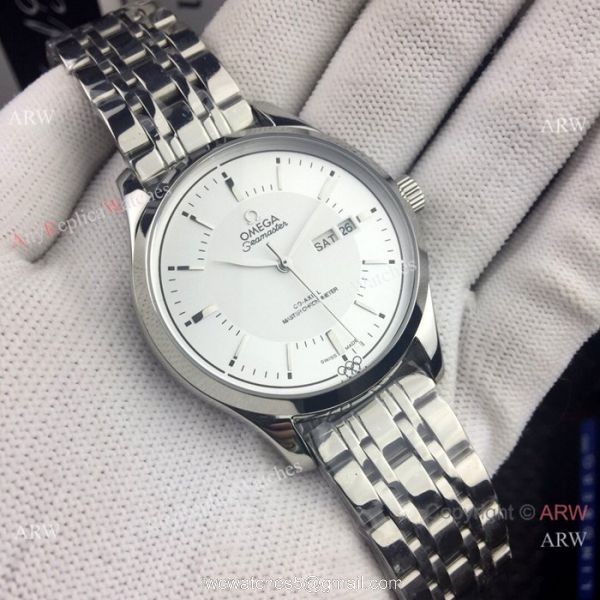 Omega Seamaster day date Watches Two Tone White Dial 5