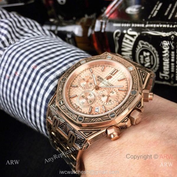 New Style Audemars Piguet Royal Oak Tattoo Watches Rose Gold Chronograph 5