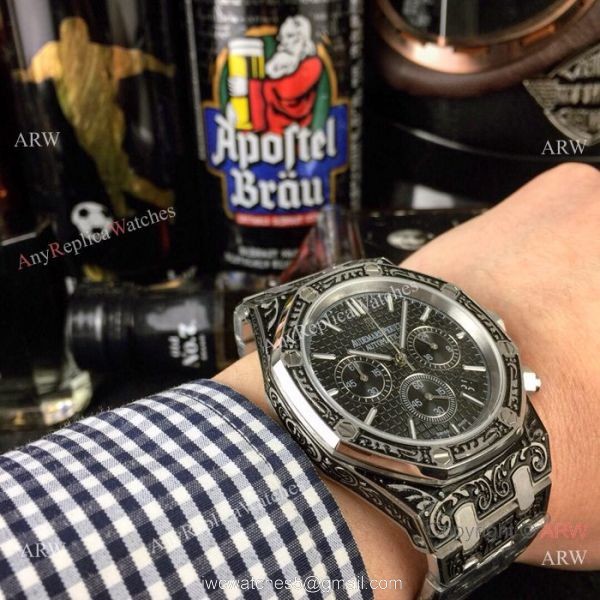 New Copy Audemars Piguet Royal Oak Tattoo Watch White Chronograph Face 5
