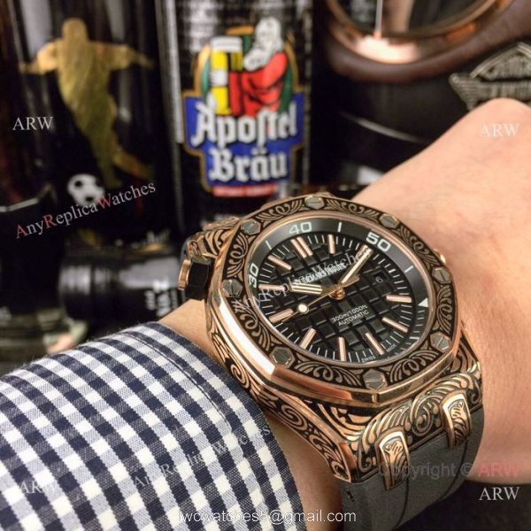 Replica Audemars Piguet Royal Oak Offshore Tattoo Watch SS Black Dial 5