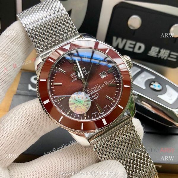 New replica Breitling Superocean Heritage Automatic Watches Blue Bezel White Dial 42mm 5