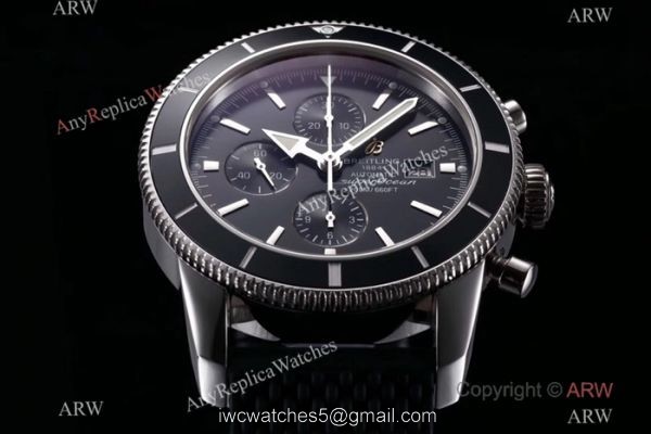 Swiss Copy Breitling Superocean Heritage Asia 7750 Watch SS Black Face 5