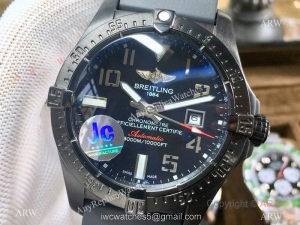 Swiss Quality Replica Breitling Watch Avenger II Seawolf SS Case Arabic Markers 5