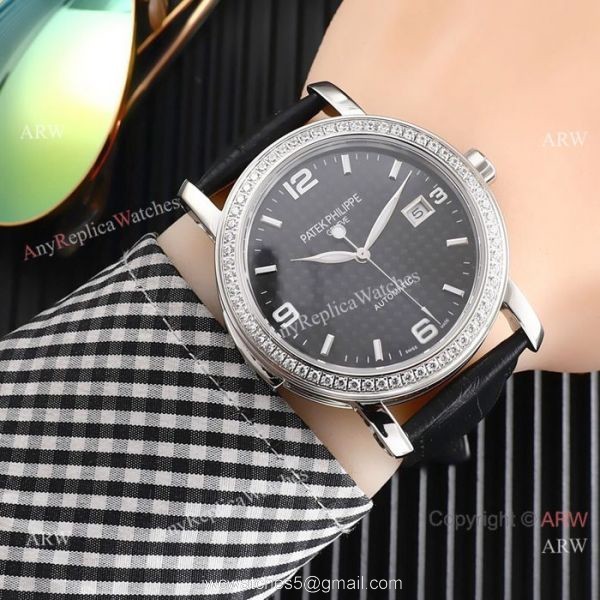 New Style Patek Philippe Calatrava Gray Dial Rose Gold Watches 5