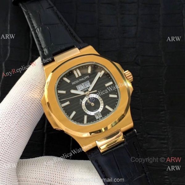 Top Grade Replica Patek Philippe Nautilus Annual Calendar 39.5mm Watch Yellow Gold 5