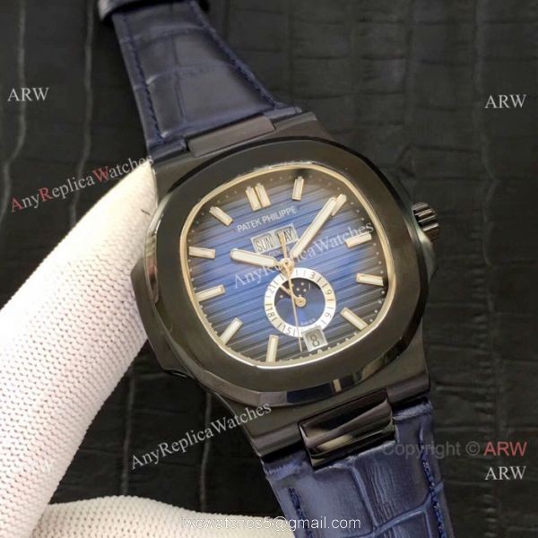 High Qaulity Replica Patek Philippe Nautilus Annual Calendar All Black Watch 5