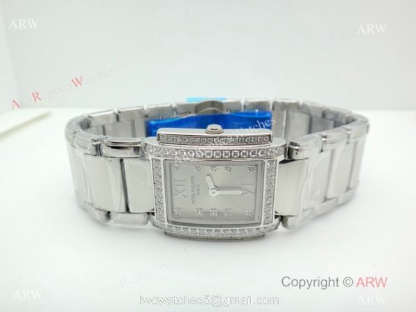 2019 Copy Patek Philippe Twenty 4 Stainless Steel Silver Dial Watches 26mm Women 5