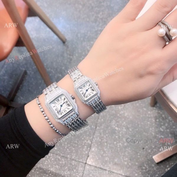 Copy Cartier Panthere de Iced Out Watches Stainless Steel 5