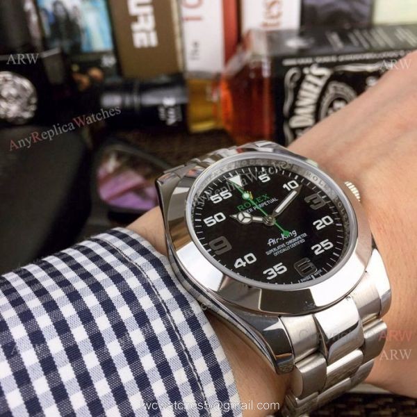 Rolex Air King Replica Men Watch Two Tone Black Dial 5