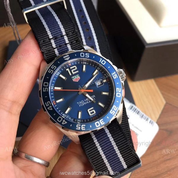 Copy TAG Heuer Formula 1 Swiss Quartz Watch Blue Dial Nylon Strap 5