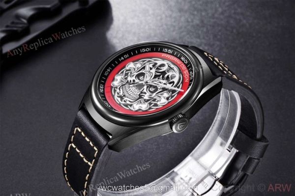 New Replica Pagani Design Black PVD Skeleton Skull Men Watch 5