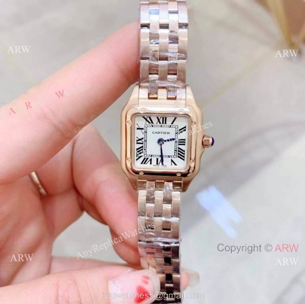 Fake Cartier Panthere de White Roman Dial Watch Small size 22mm 5