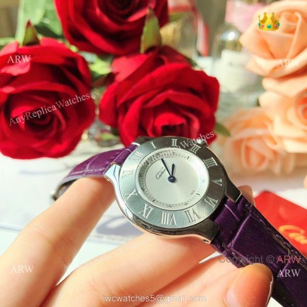 Cartier 21 Must De Cartier Womens Quartz Watch Silver Dial 28mm 5