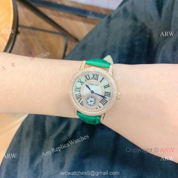 Cartier fashion watches for Women Gold Diamond Case 5