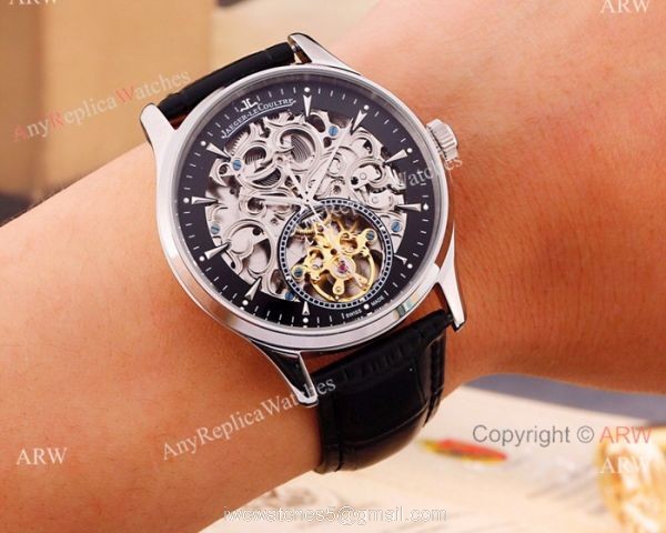 Fake Jaeger-LeCoultre Master Ultra Thin Tourbillon Watches SS Skeleton Dial 5