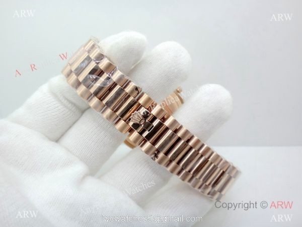 Copy Rolex Day-Date Chocolate Dial Rose Gold 40mm Watch 5