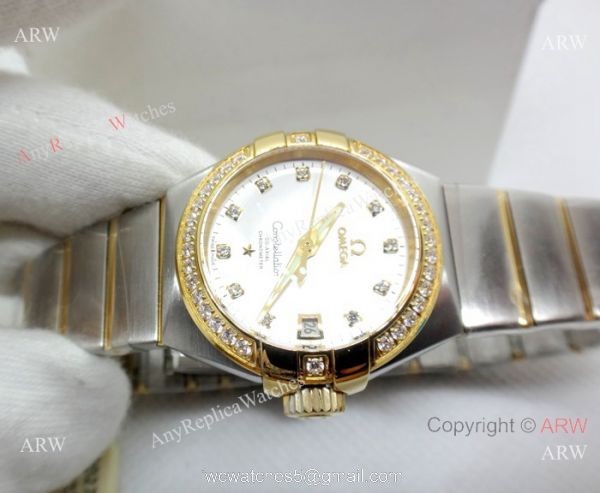 Swiss Copy Omega Constellation Women watch 2-Tone Silver Dial 5