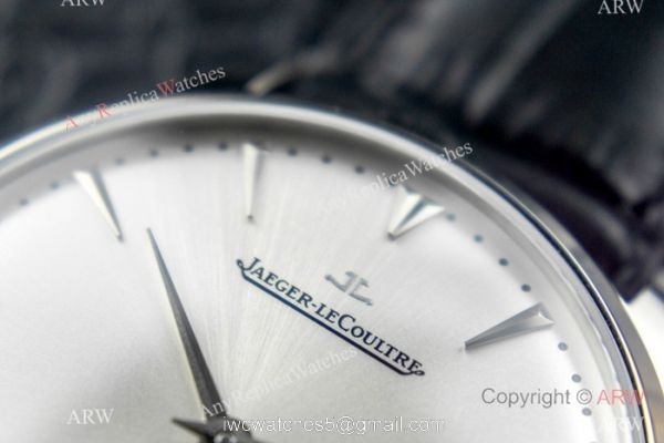 Swiss Replica Jaeger-LeCoultre Master Watch Silver Face Black Leather Strap 5