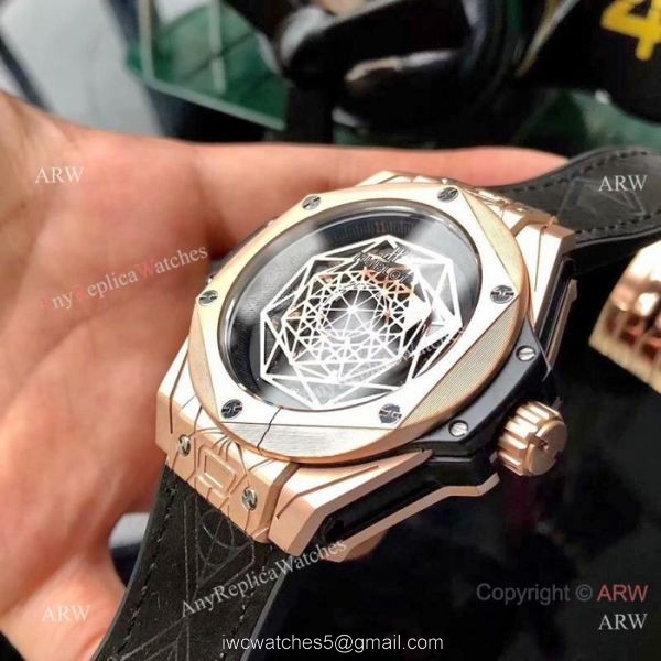 Low Price Replica Hublot Big Bang Sang Bleu Rose Gold watches 5