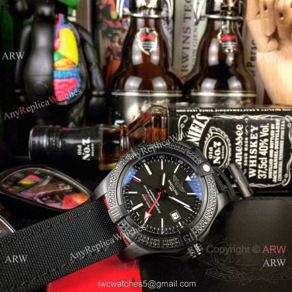 AAA Replica Breitling Avenger II GMT Diamond Bezel All Black Wrist 5