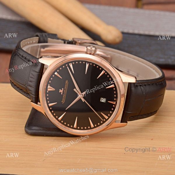 Best Copy Jaeger-LeCoultre Master Rose Gold Silver Face Watch Simple Design 5