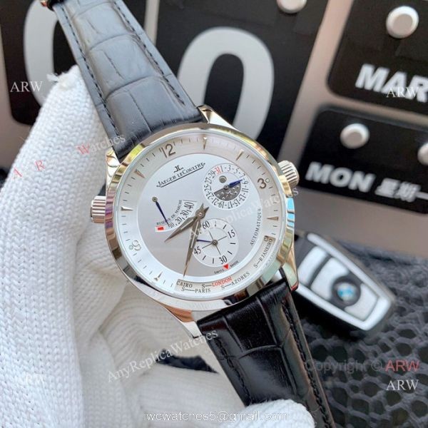 New Copy Jaeger LeCoultre Master Ultra Thin Reserve de Marche Watch SS Silver Face 5