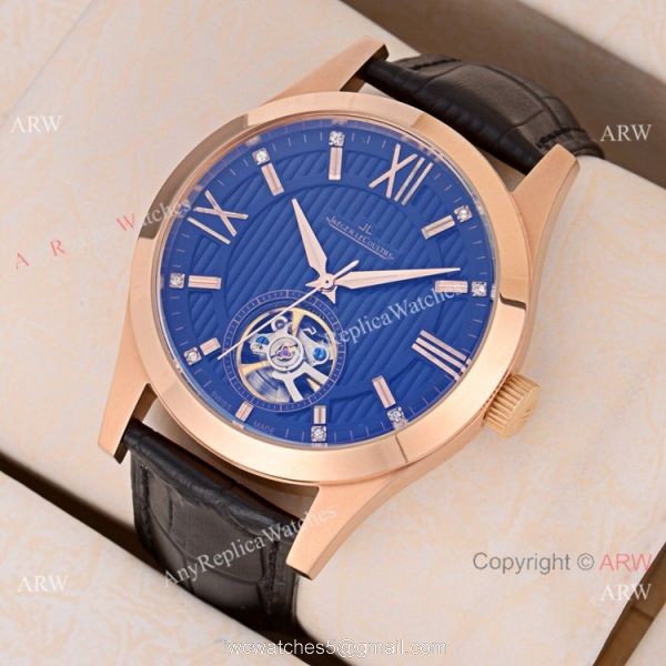 Fake Jaeger-LeCoultre Flying Tourbillon Rose Gold Arabic Watch 43mm 5