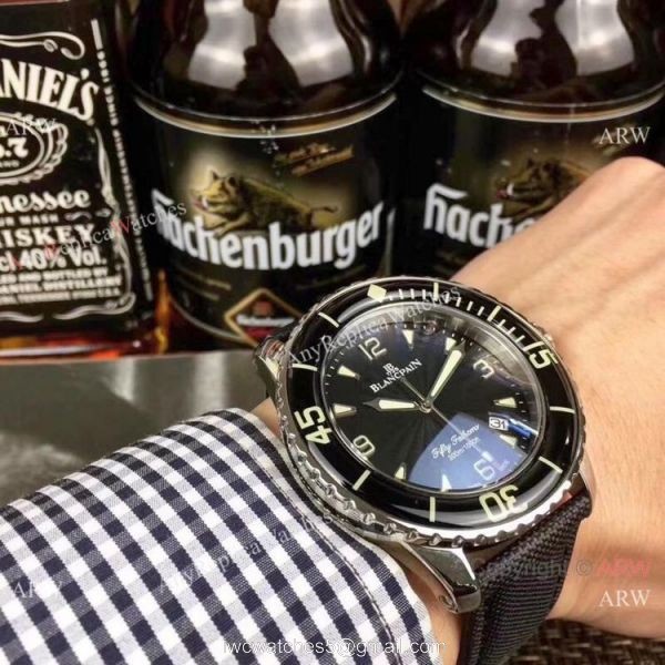 Copy Blancpain Fifty Fathoms Quartz Watch Blue Dial Blue Bezel 5