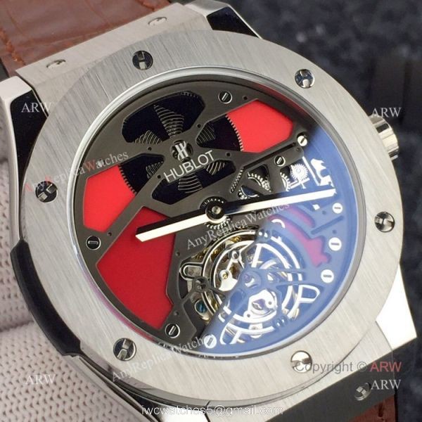 Replica Hublot Classic Fusion Squelette Tourbillon All Black Watches 5