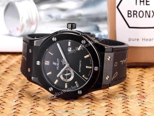 Copy Hublot Classic Fusion Men Watch Black Plated Silver Dial 5