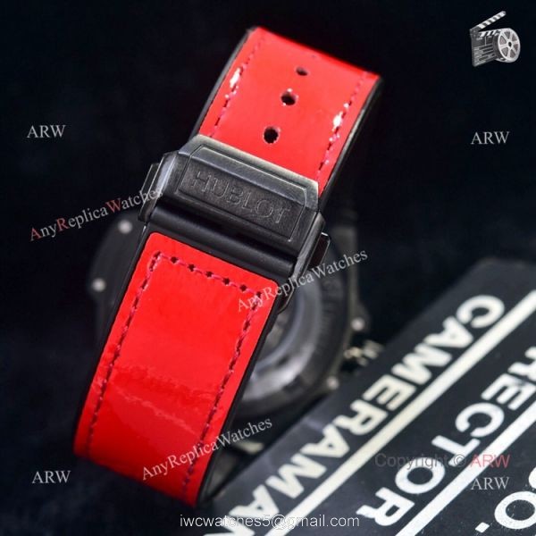 Hublot Big Bang Sang Bleu All Black Red 43mm Mens Watch Replica 5