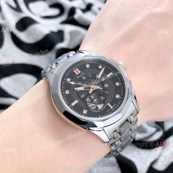 Best Replica Piaget Tourbillon Watches Sapphire glass Stainless Steel 5
