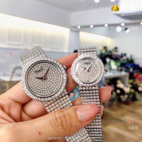 Swiss Grade Copy Piaget Polo Diamond Rose Gold Watch Ladies size 5