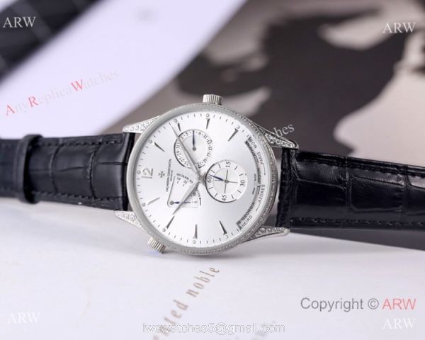 Clone Vacheron Constantin Power Reserve watch SS Diamond Black Dial 5