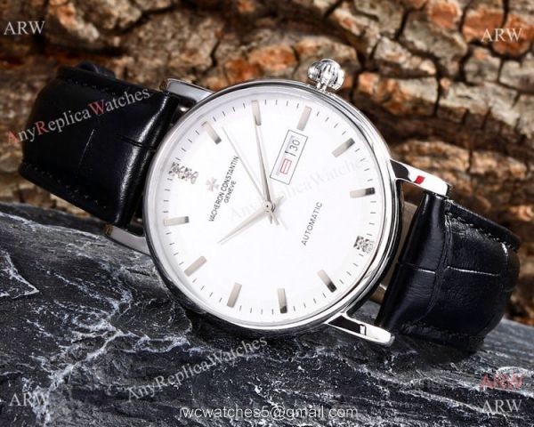 Copy Vacheron Constantin Geneve automatic Watch Stainless Steel Black Face 5
