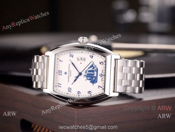 High Quality Vacheron Constantin Malte Stainless Steel Black Dial Watch 5