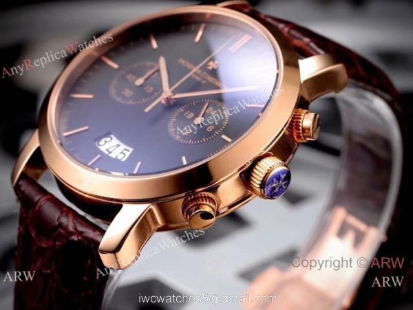 Copy Vacheron Constantin Geneve Chronograph Watches Rose Gold 5