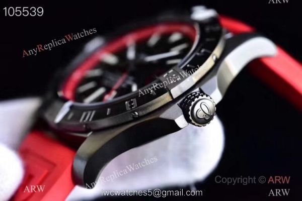 GF Swiss Grade Replica Breitling Avenger II GMT Watch SS Red Rubber Strap 5