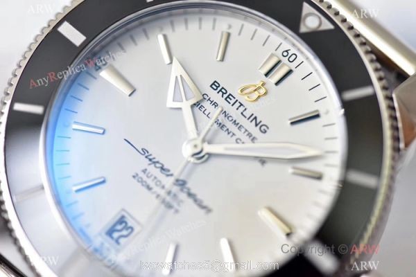 (GF) Replica Breitling Superocean Heritage II SS White Dial Black Ceramic Watch 42mm 5